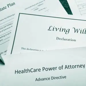 Power of attorney documents at an estate planning attorney office